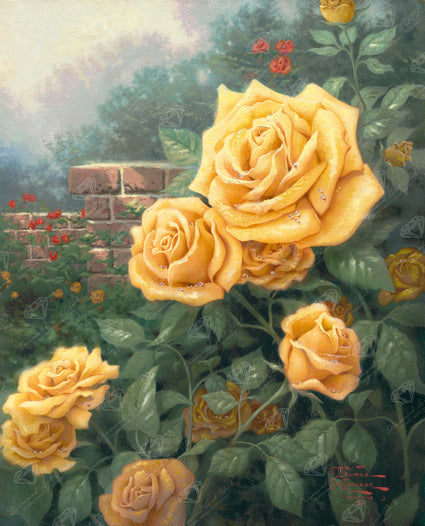 Diamond Painting A Perfect Yellow Rose 22" x 27" (55.6cm x 68.8cm) / Round With 63 Colors Including 2 ABs and 2 Fairy Dust Diamonds / 50,500