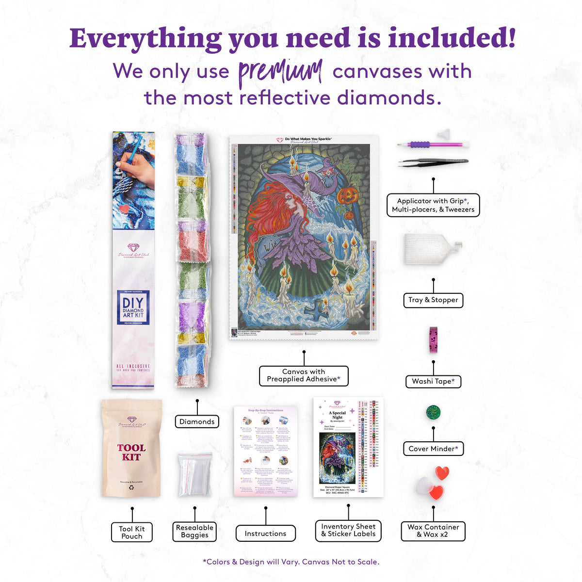 Diamond Painting A Special Night 22" x 31" (55.8cm x 78.7cm) / Square With 57 Colors Including 4 ABs and 1 Fairy Dust Diamonds / 70,784