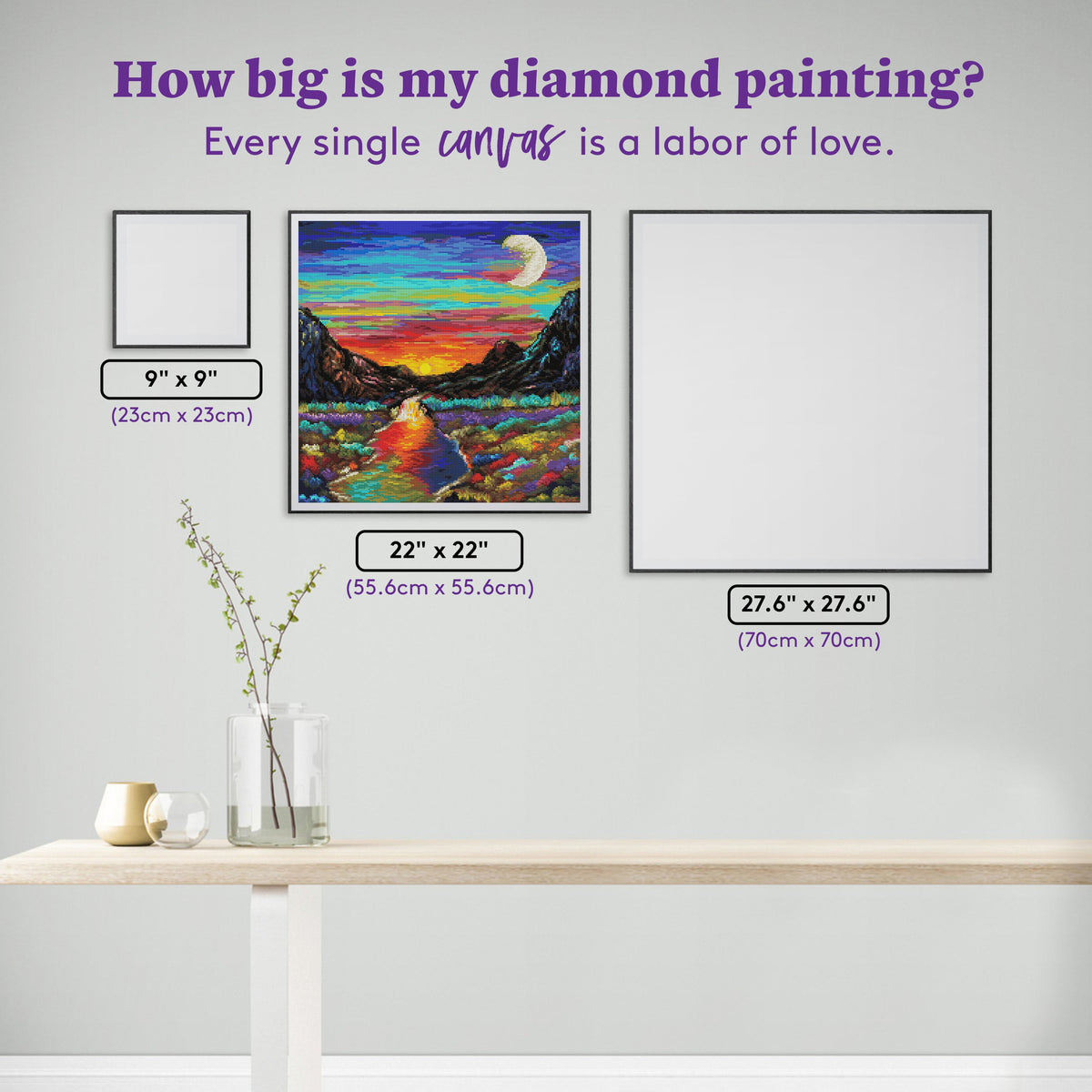 Diamond Painting A Stream of Beauty 22" x 22" (55.6cm x 55.6cm) / Round with 58 Colors including 1 AB and 4 Fairy Dust Diamonds / 40,804