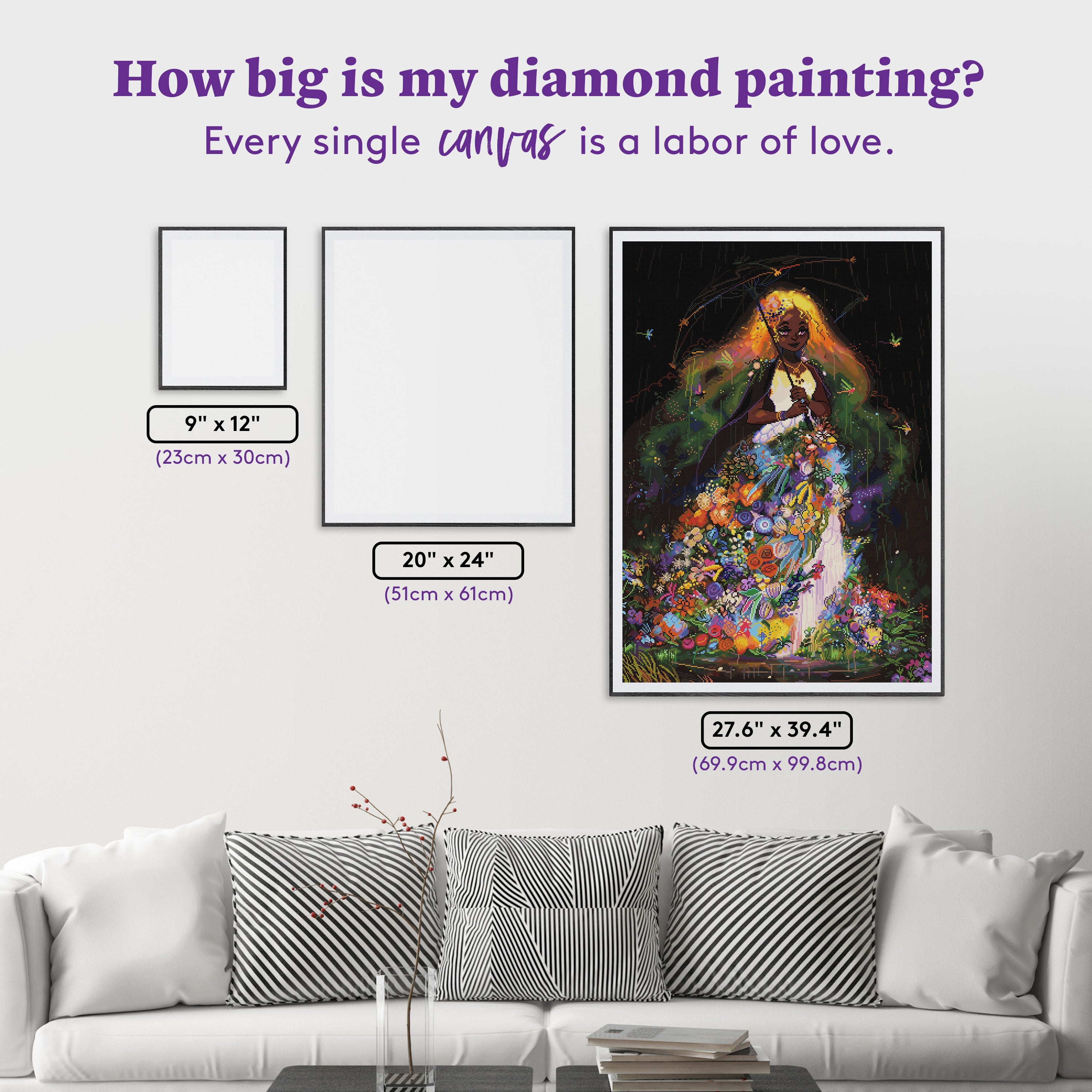 A Stroll in the Rain Diamond Painting Kit – Diamond Art Club