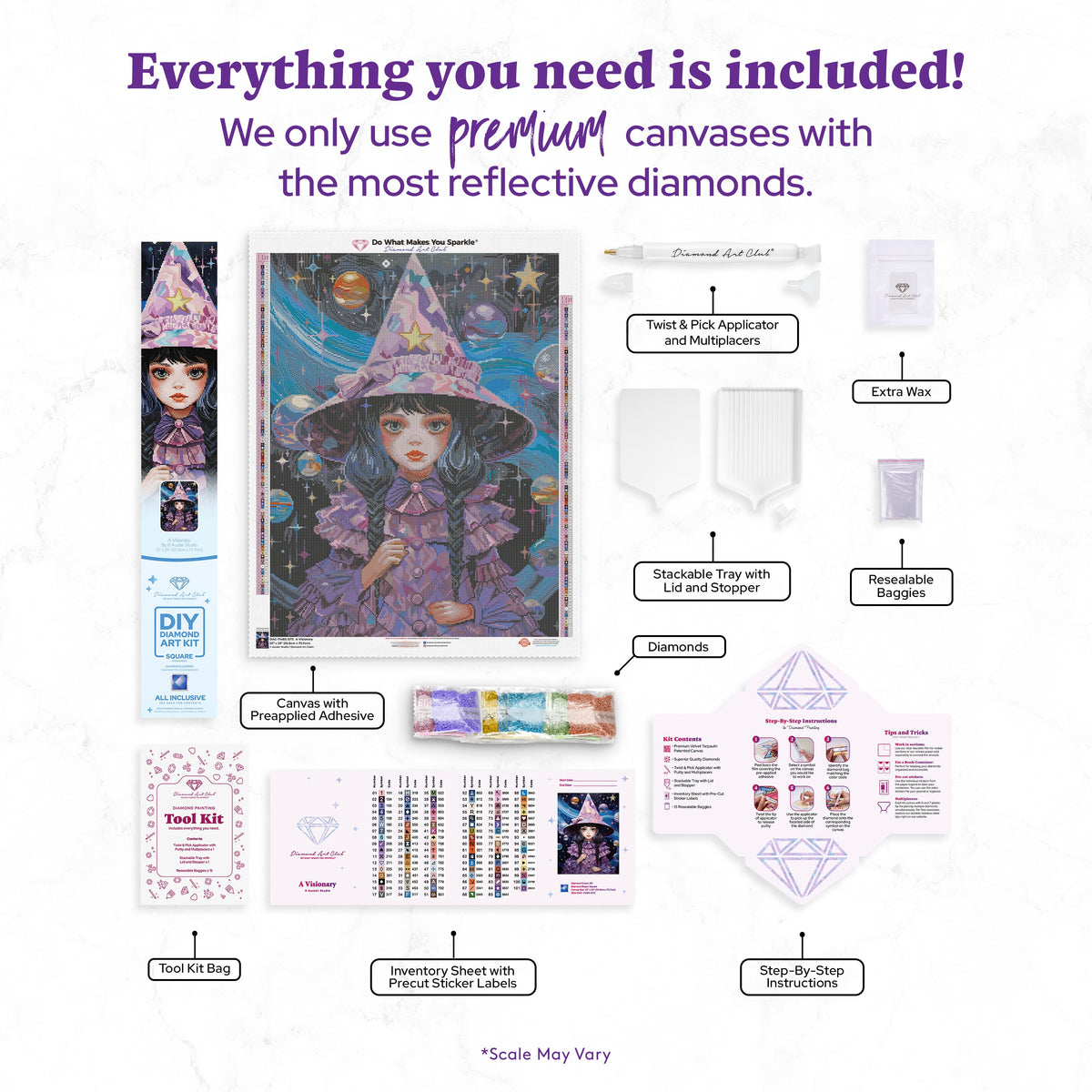 Diamond Painting A Visionary 22" x 29" (55.8cm x 73.7cm) / Square with 101 Colors including 3 ABs and 4 Fairy Dust Diamonds / 66,304