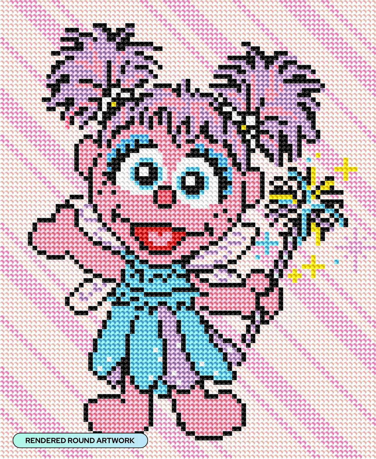 Diamond Painting Abby Cadabby™ 9" x 11" (22.7cm x 27.7cm) / Round with 14 Colors including 3 AB Diamonds and 1 Glow in the Dark Diamonds and 1 Fairy Dust Diamonds / 8,019
