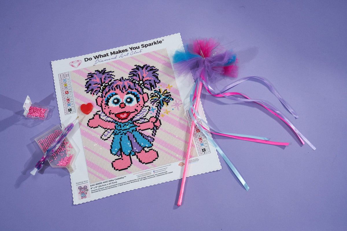 Diamond Painting Abby Cadabby™ 9" x 11" (22.7cm x 27.7cm) / Round with 14 Colors including 3 AB Diamonds and 1 Glow in the Dark Diamonds and 1 Fairy Dust Diamonds / 8,019
