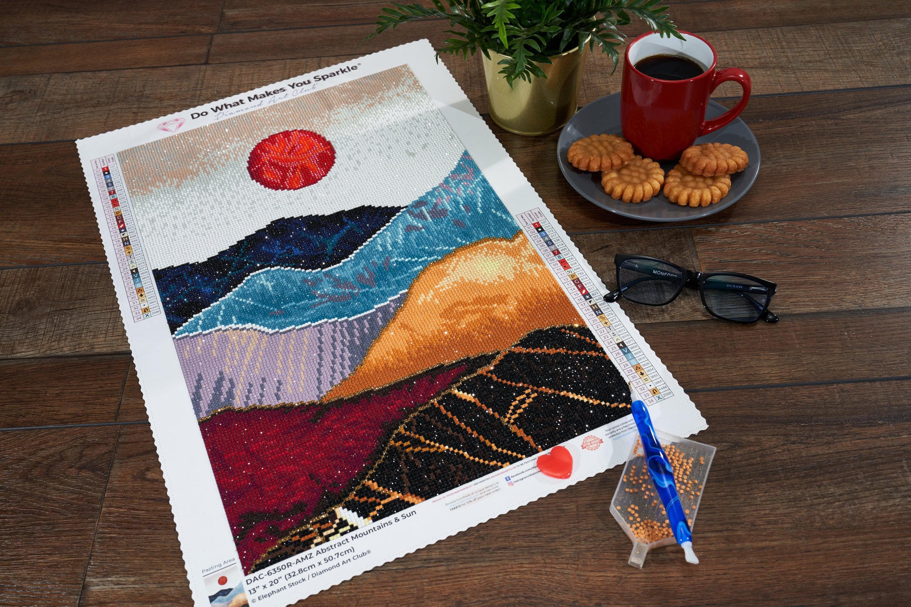 Abstract Mountains & Sun – Diamond Art Club