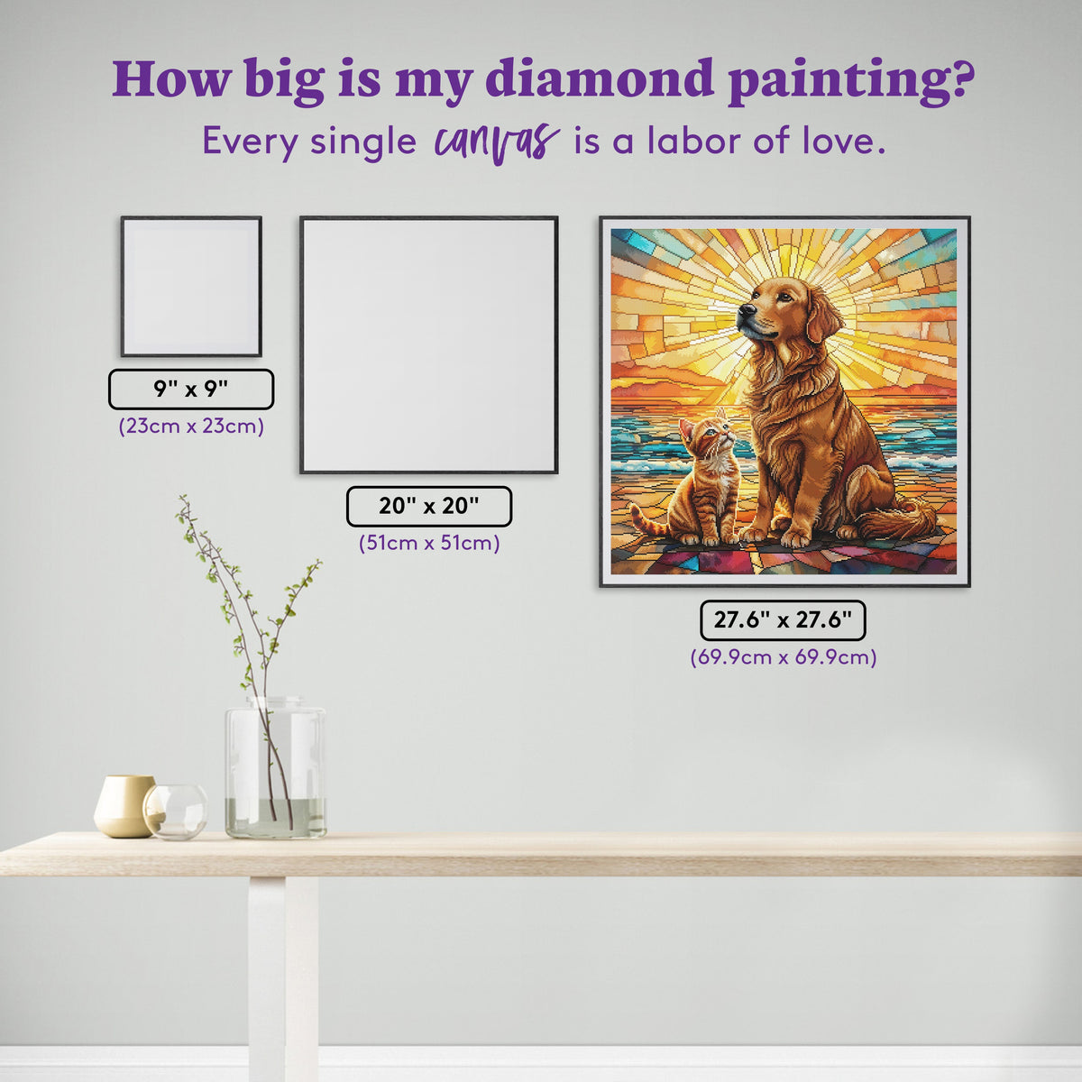Diamond Painting Adoration 27.6" x 27.6" (69.9cm x 69.9cm) / Square with 60 Colors including 3 ABs and 4 Fairy Dust Diamonds / 78,961