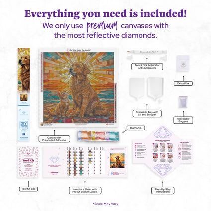 Diamond Painting Adoration 27.6" x 27.6" (69.9cm x 69.9cm) / Square with 60 Colors including 3 ABs and 4 Fairy Dust Diamonds / 78,961