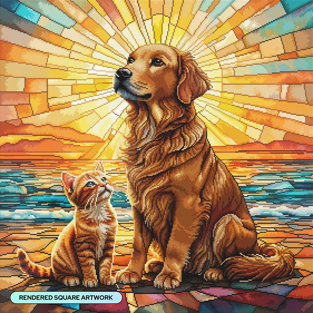 Diamond Painting Adoration 27.6" x 27.6" (69.9cm x 69.9cm) / Square with 60 Colors including 3 ABs and 4 Fairy Dust Diamonds / 78,961