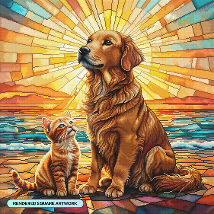 Diamond Painting Adoration 27.6" x 27.6" (69.9cm x 69.9cm) / Square with 60 Colors including 3 ABs and 4 Fairy Dust Diamonds / 78,961