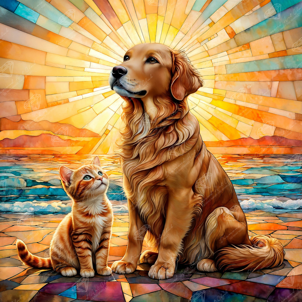 Diamond Painting Adoration 27.6" x 27.6" (69.9cm x 69.9cm) / Square with 60 Colors including 3 ABs and 4 Fairy Dust Diamonds / 78,961