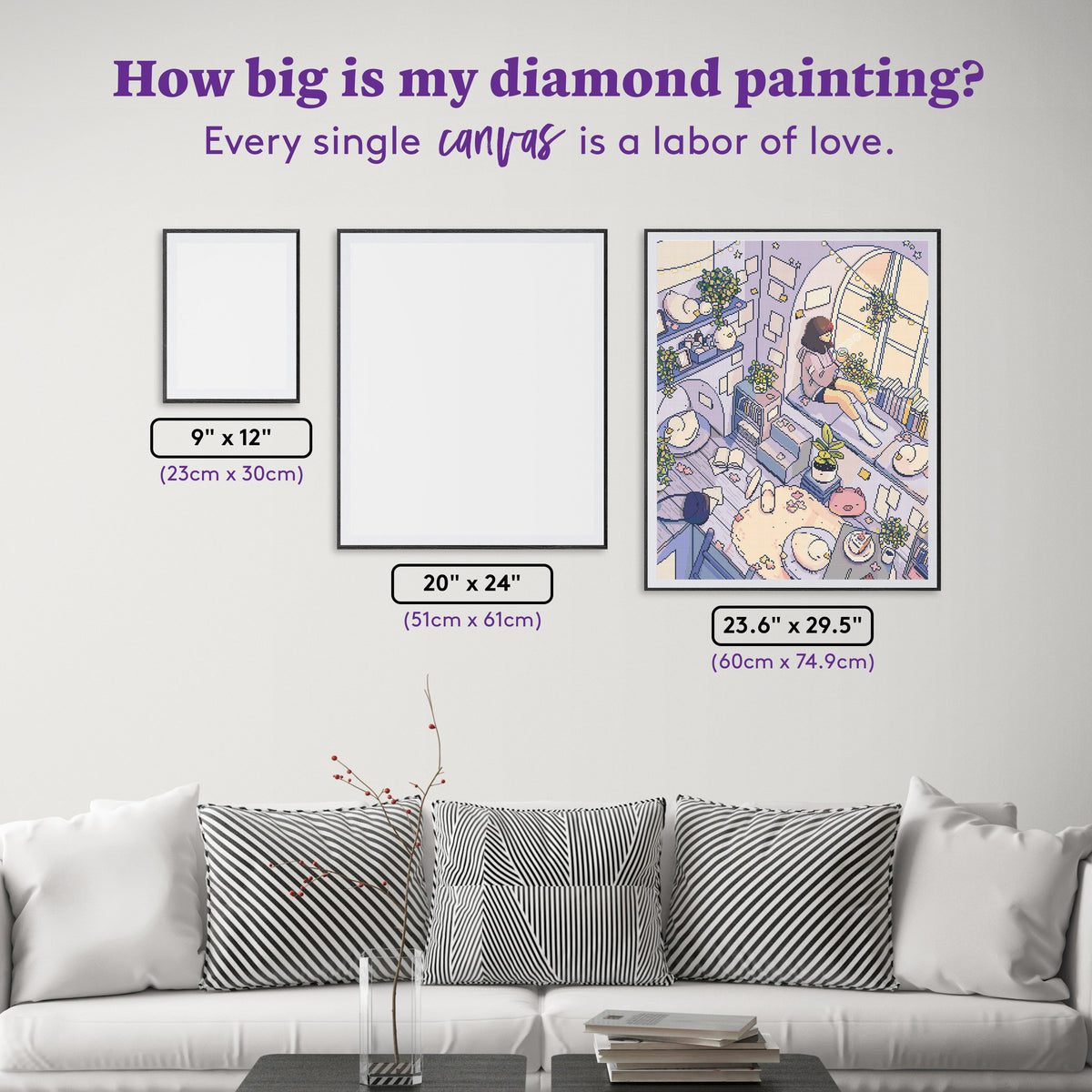 Diamond Painting Afternoon Tea 23.6" x 29.5" (60cm x 74.9cm) / Square With 72 Colors Including 2 ABs and 1 Frosted Diamond and 3 Fairy Dust Diamonds / 72,541