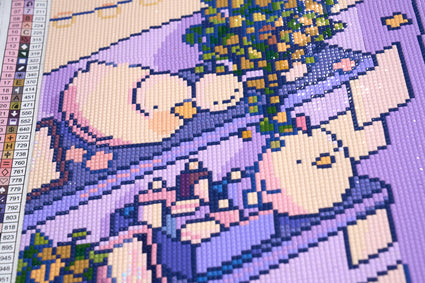 Diamond Painting Afternoon Tea 23.6" x 29.5" (60cm x 74.9cm) / Square With 72 Colors Including 2 ABs and 1 Frosted Diamond and 3 Fairy Dust Diamonds / 72,541