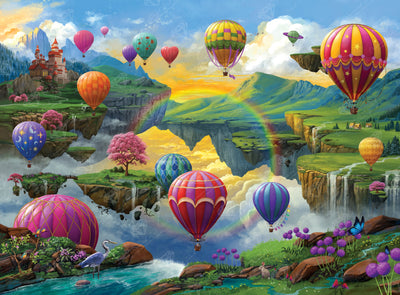 Diamond Painting Air Balloon Valley 37.4" x 27.6" (94.8cm x 69.9cm) / Square with 65 Colors including 3 ABs and 4 Fairy Dust Diamonds / 107,061