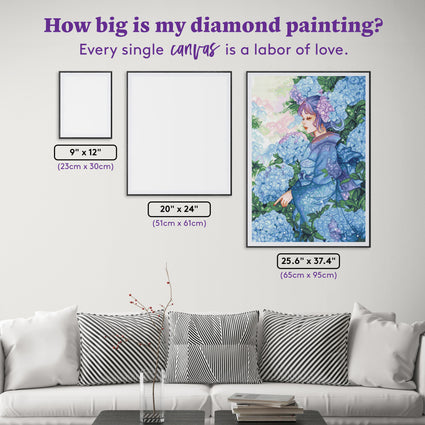 Diamond Painting Ajisai 25.6" x 37.4" (65cm x 95cm) / Square with 59 Colors including 2 ABs and 2 Fairy Dust Diamonds / 99,440
