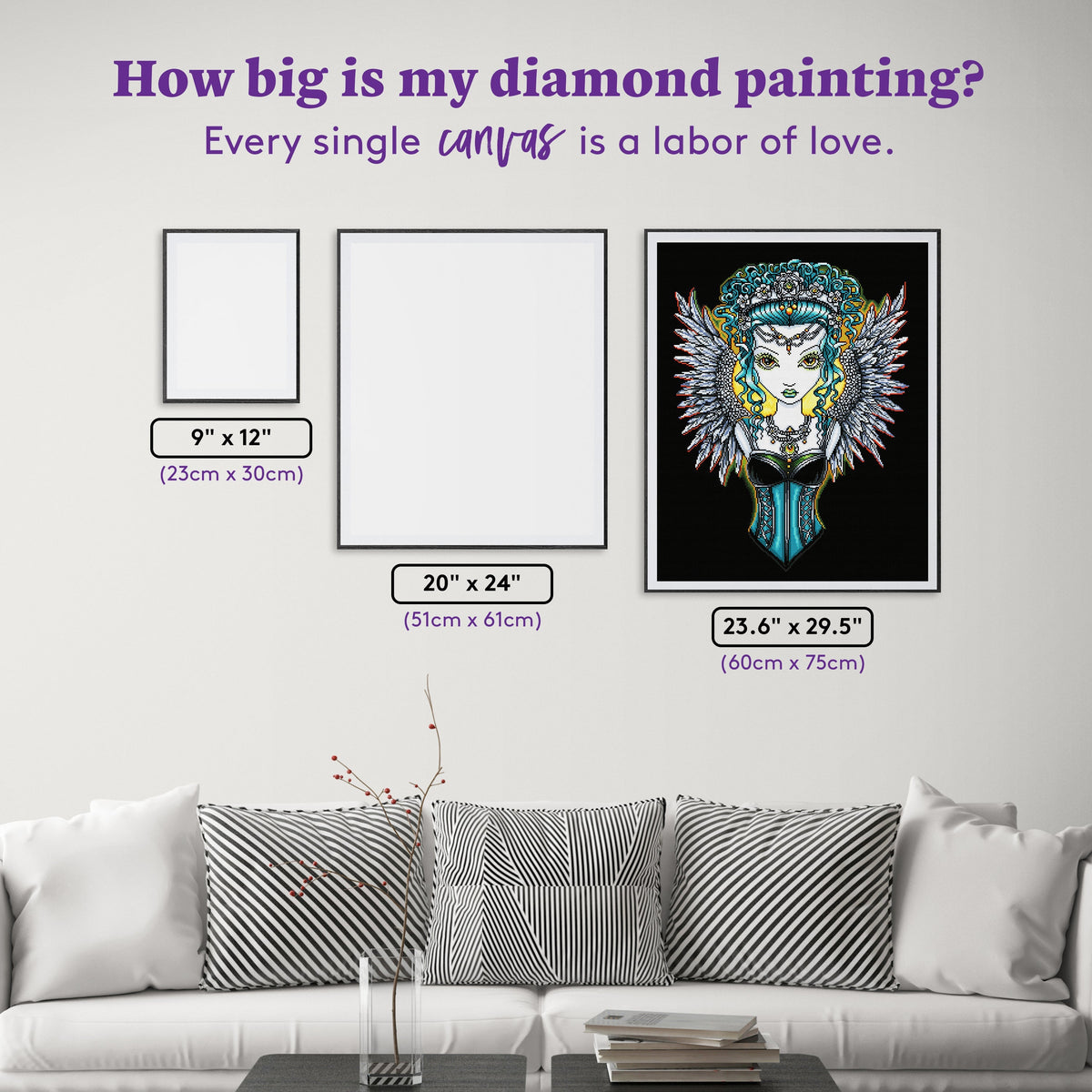 Diamond Painting Alaura 23.6" x 39.6" (60cm x 75cm) / Square with 36 Colors including 2 ABs, 1 Electro Diamonds, and 3 Fairy Dust Diamonds / 72,541