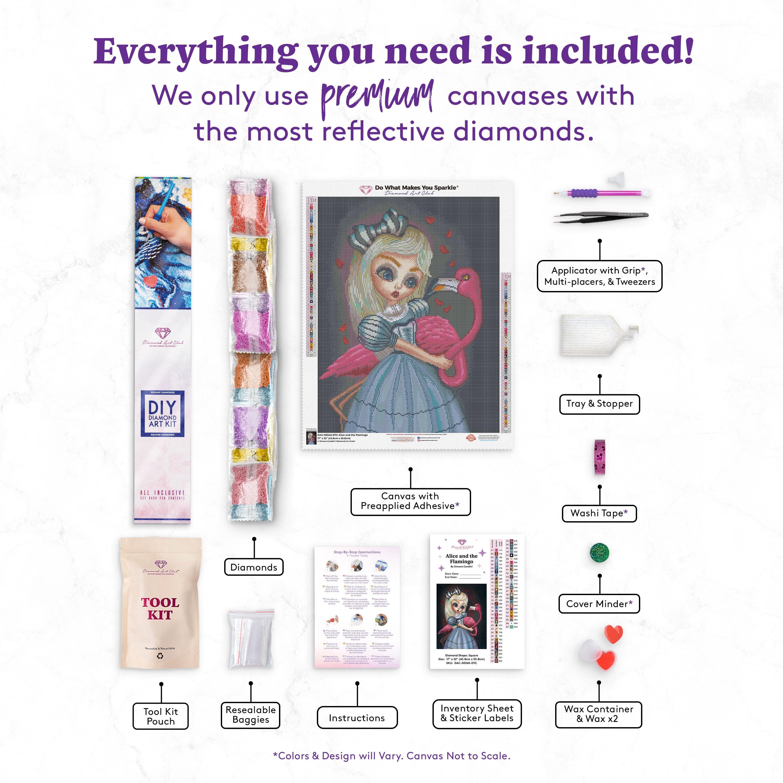 Alice and the Flamingo Diamond Painting Kit – Diamond Art Club