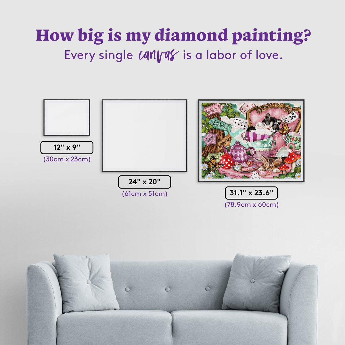 Diamond Painting Alice 31.1" x 23.6" (78.9cm x 60cm) / Square with 80 Colors including 2 ABs and 5 Fairy Dust Diamonds / 76,397