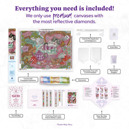 Diamond Painting Alice 31.1" x 23.6" (78.9cm x 60cm) / Square with 80 Colors including 2 ABs and 5 Fairy Dust Diamonds / 76,397