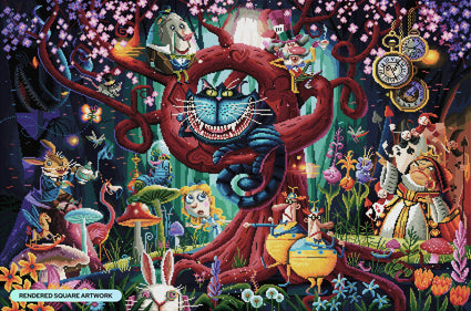 Diamond Painting Alice in Wonderland 41.7" x 27.6" (106cm x 70cm) / Square including 67 colors with 3 ABs and 3 Fairy Dust Diamonds / 119,425