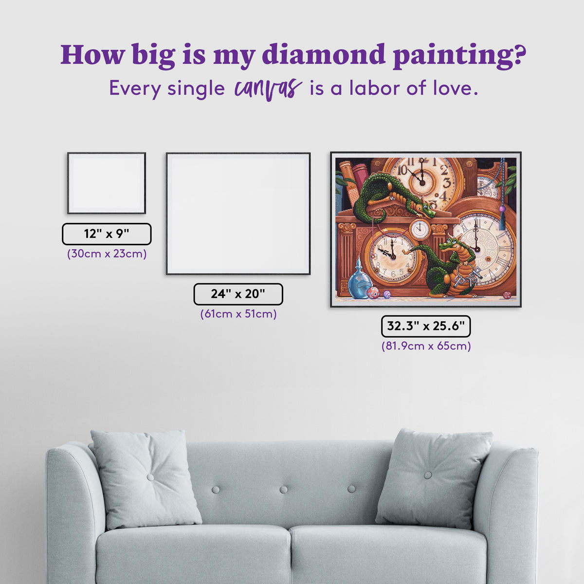Diamond Painting All Wound Up 32.3" x 25.6" (81.9cm x 65cm) / Square with 74 Colors including 2 ABs and 7 Fairy Dust Diamonds / 85,869