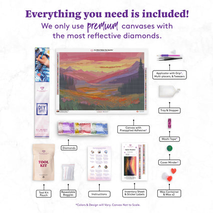 Diamond Painting Alpine Meadow 33" x 22" (83.7cm x 55.8cm) / Square with 62 Colors including 4 Fairy Dust Diamonds / 75,264
