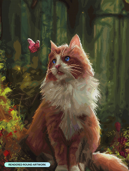 Diamond Painting Amber the Cat 22" x 29" (55.6cm x 73.7cm) / Round With 80 Colors Including 3 ABs and 3 Fairy Dust Diamonds / 54,136