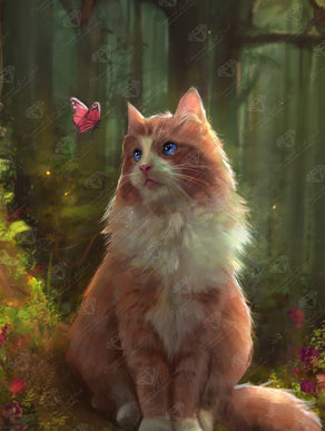 Diamond Painting Amber the Cat 22" x 29" (55.6cm x 73.7cm) / Round With 80 Colors Including 3 ABs and 3 Fairy Dust Diamonds / 54,136