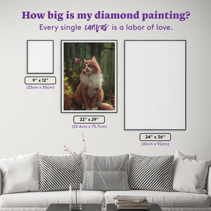 Diamond Painting Amber the Cat 22" x 29" (55.6cm x 73.7cm) / Round With 80 Colors Including 3 ABs and 3 Fairy Dust Diamonds / 54,136