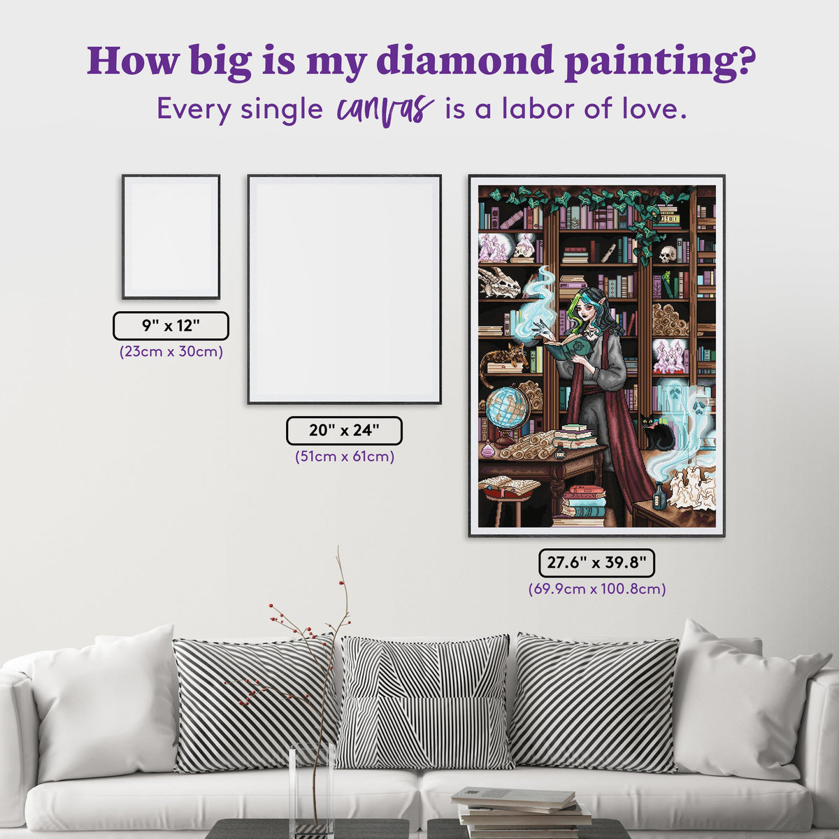 Diamond Painting Ancient Library 27.6" x 39.8" (69.9cm x 100.8cm) / Square with 67 Colors including 3 ABs and 6 Fairy Dust Diamonds / 113,805