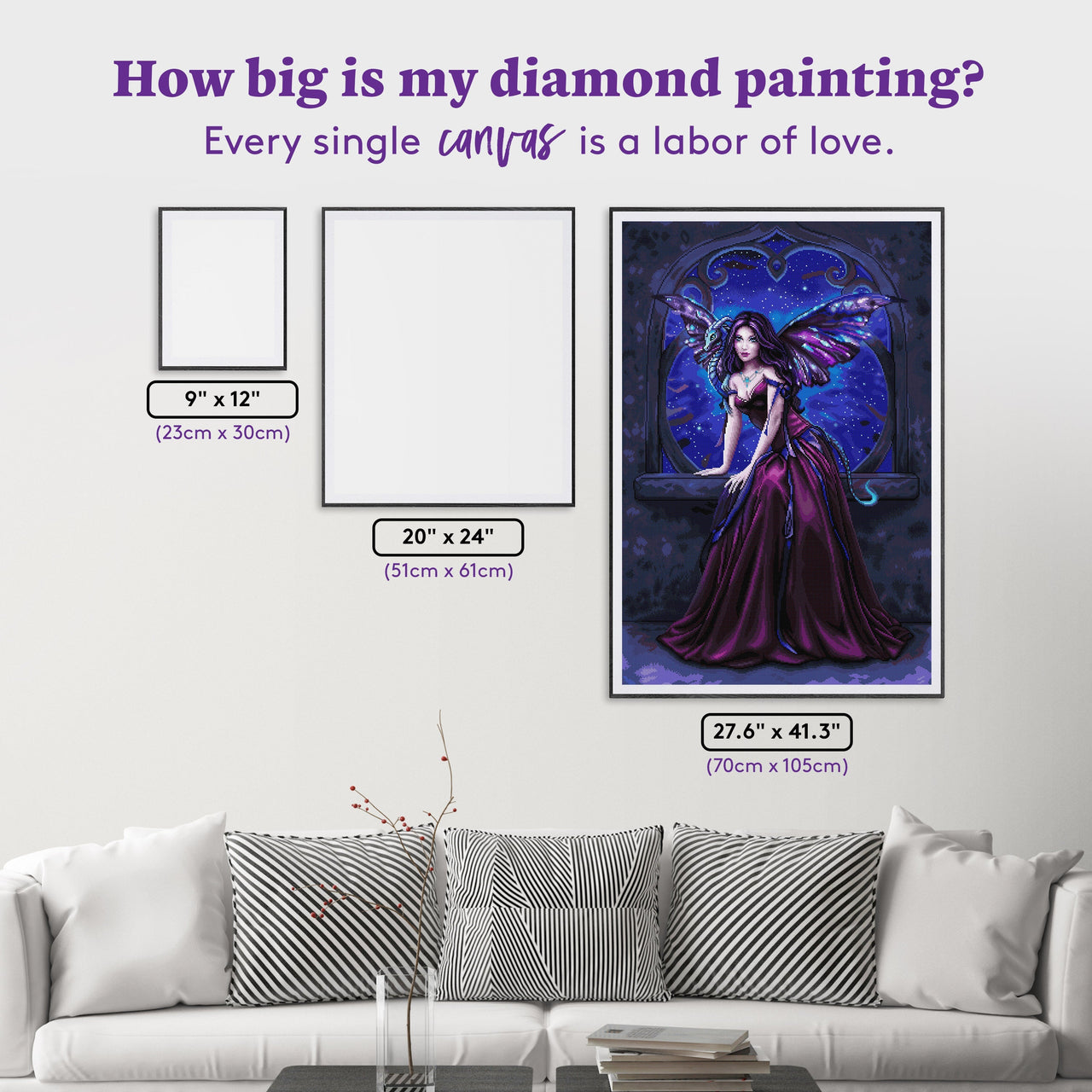 Diamond Painting Andromeda 27.6" x 41.3" (70cm x 105cm) / Square with 50 Colors including 3 ABs and 1 Electro and 1 Fairy Dust Diamonds / 118,301