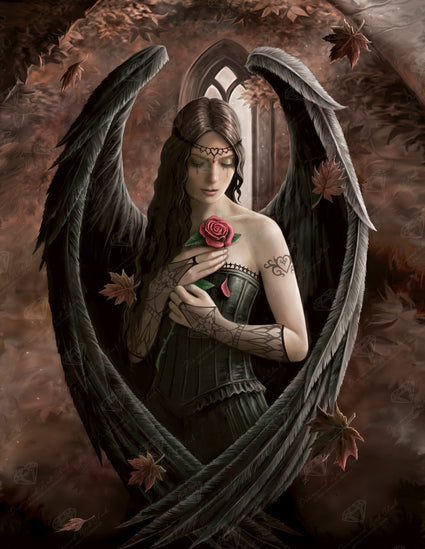 Diamond Painting Angel Rose 25.6" x 33.1" (65cm x 83.9cm) / Square with 71 Colors including 1 Iridescent Diamond and 4 Fairy Dust Diamonds / 87,957