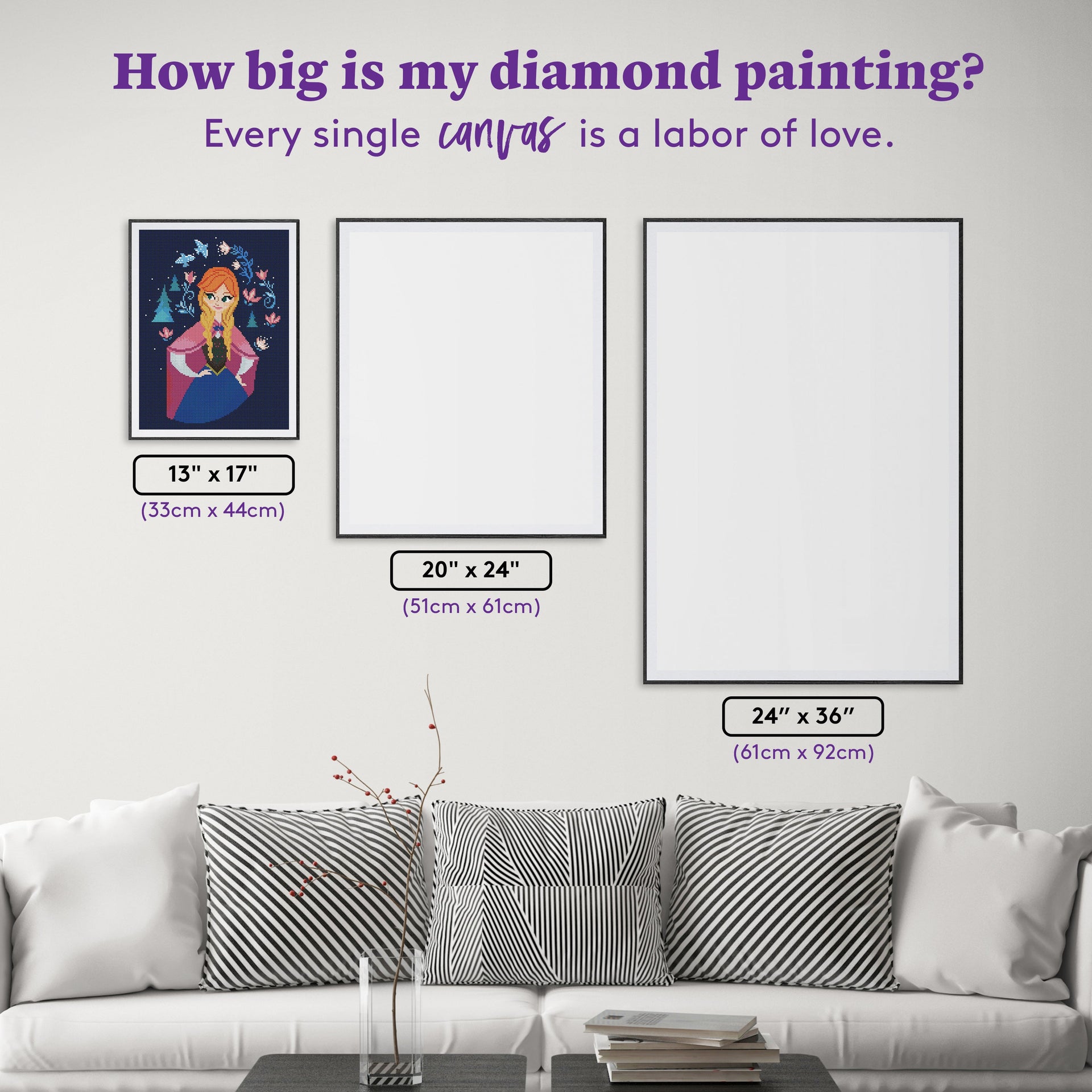 Diamond Painting Anna 13" x 17" (33cm x 44cm) / Round with 31 Colors including 3 Fairy Dust Diamonds / 19,200