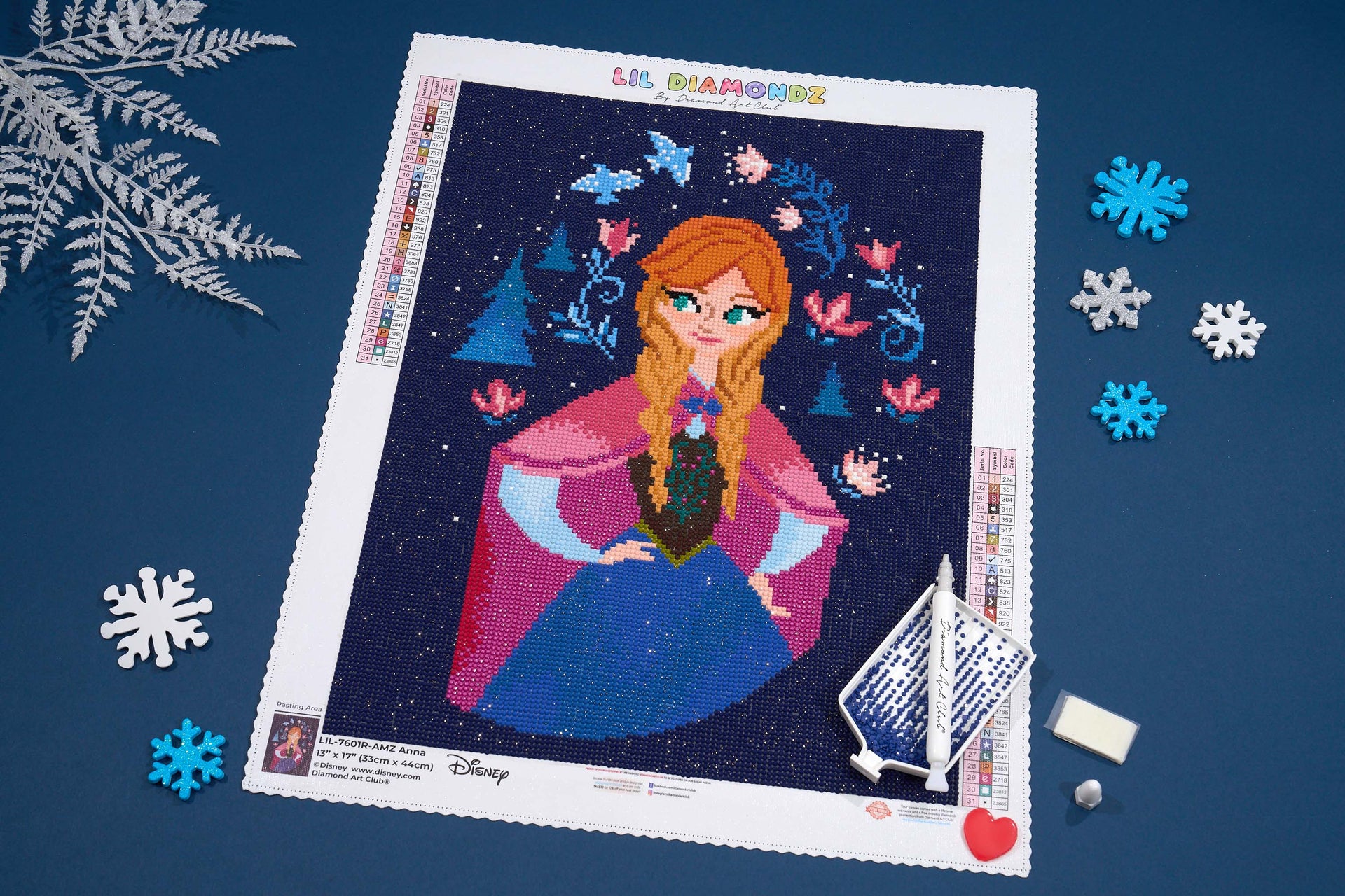Diamond Painting Anna 13" x 17" (33cm x 44cm) / Round with 31 Colors including 3 Fairy Dust Diamonds / 19,200