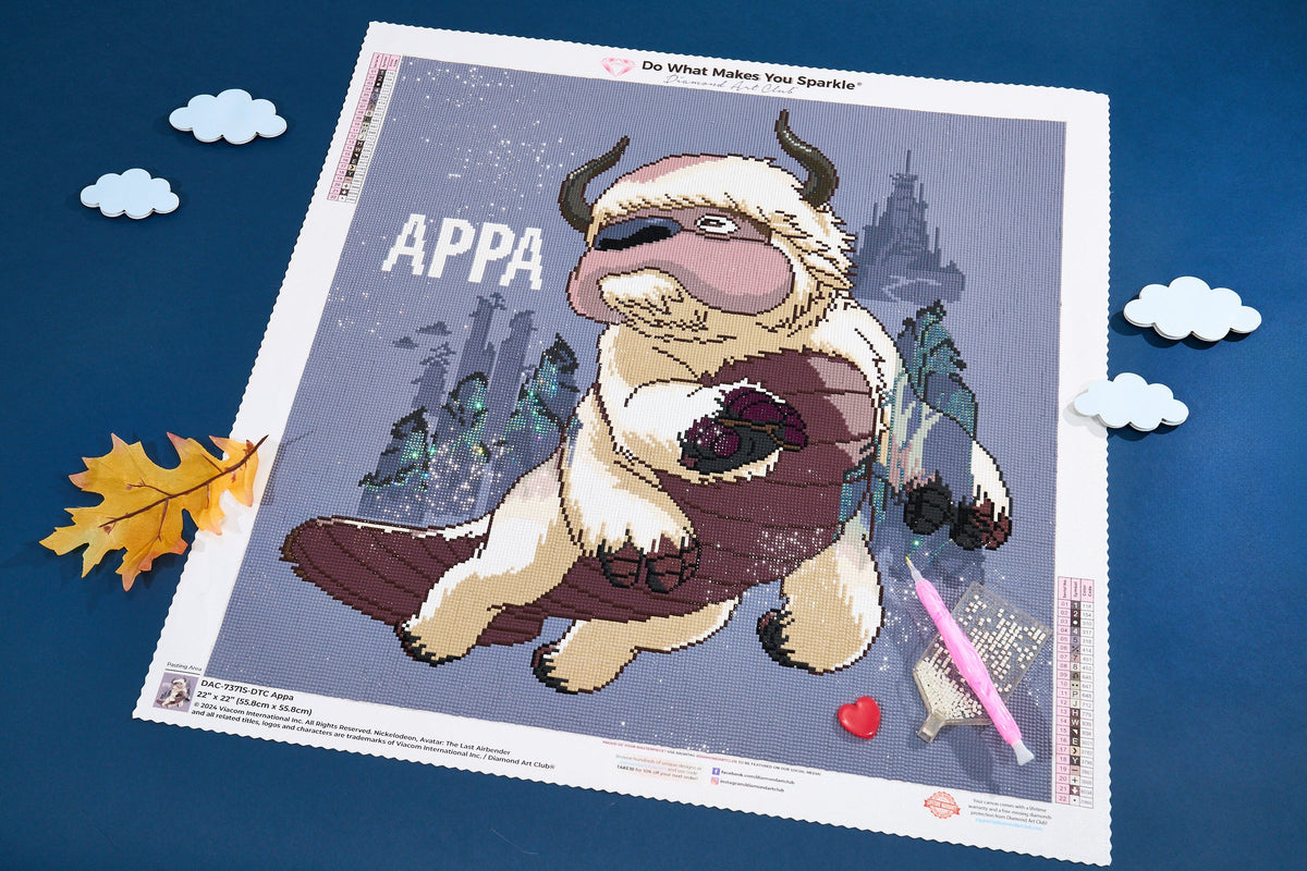 Diamond Painting Appa 22" x 22" (55.8cm x 55.8cm) / Square with 22 Colors including 1 AB and 1 Fairy Dust Diamond / 50,176