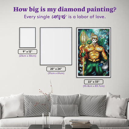 Diamond Painting Aquaman™ 22" x 33" (55.8cm x 83.7cm) / Square with 72 Colors including 3 ABs / 75,264