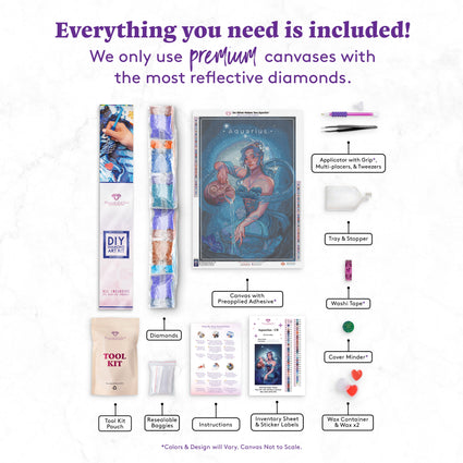 Diamond Painting Aquarius - CB 20" x 30" (50.8cm x 76cm) / Square with 64 Colors including 2 ABs, 5 Fairy Dust Diamonds and 1 Iridescent Diamonds / 62,220