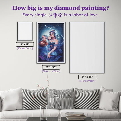 Diamond Painting Aquarius - CB 20" x 30" (50.8cm x 76cm) / Square with 64 Colors including 2 ABs, 5 Fairy Dust Diamonds and 1 Iridescent Diamonds / 62,220