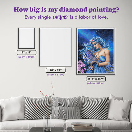Diamond Painting Aquarius 25.6" x 37.9" (65cm x 81cm) / Square With 66 Colors Including 4 ABs, 1 Electro Diamonds, and 3 Fairy Dust Diamonds / 84,825