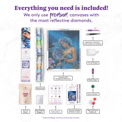 Diamond Painting Aquarius 25.6" x 37.9" (65cm x 81cm) / Square With 66 Colors Including 4 ABs, 1 Electro Diamonds, and 3 Fairy Dust Diamonds / 84,825