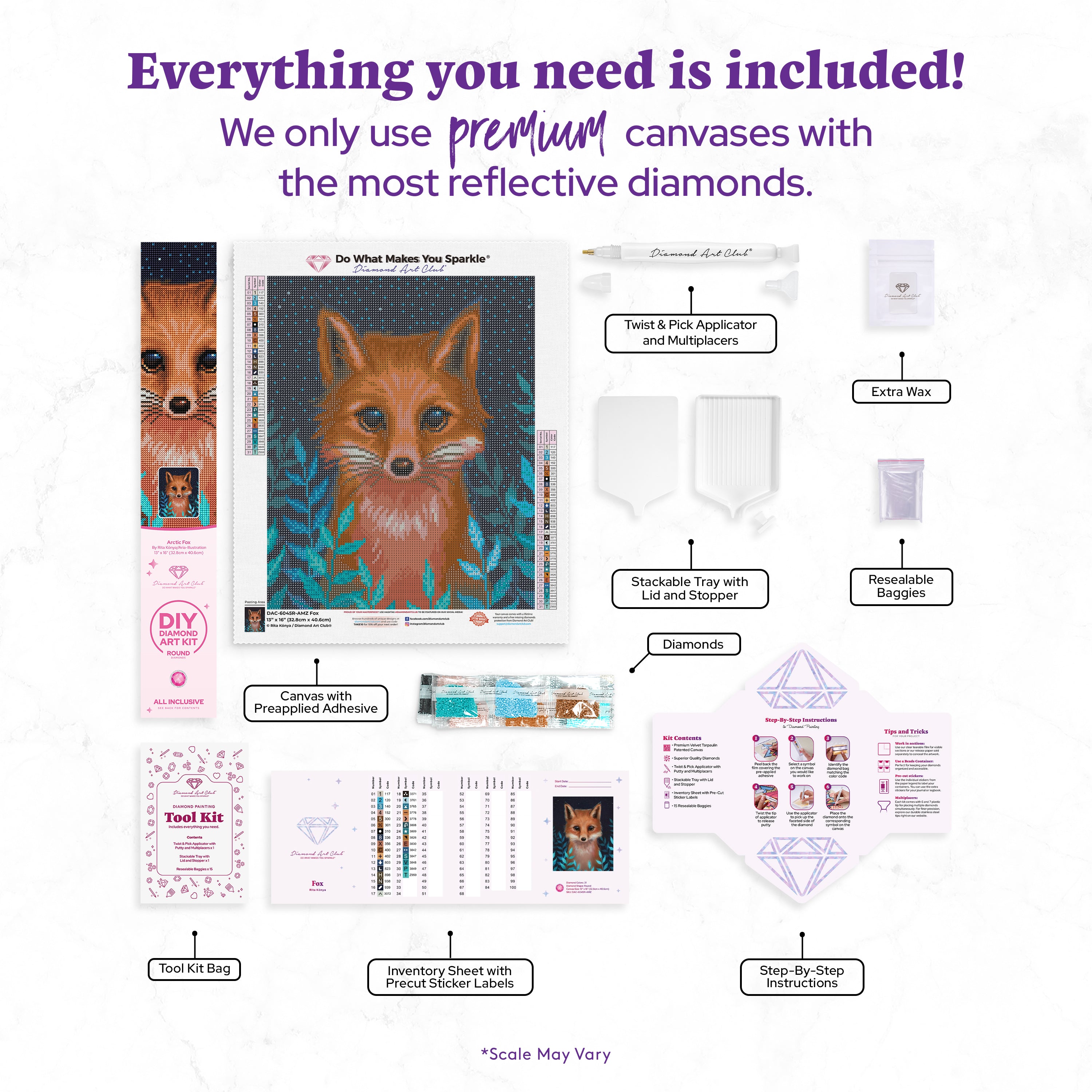 Arctic Fox Diamond Painting Kit – Diamond Art Club