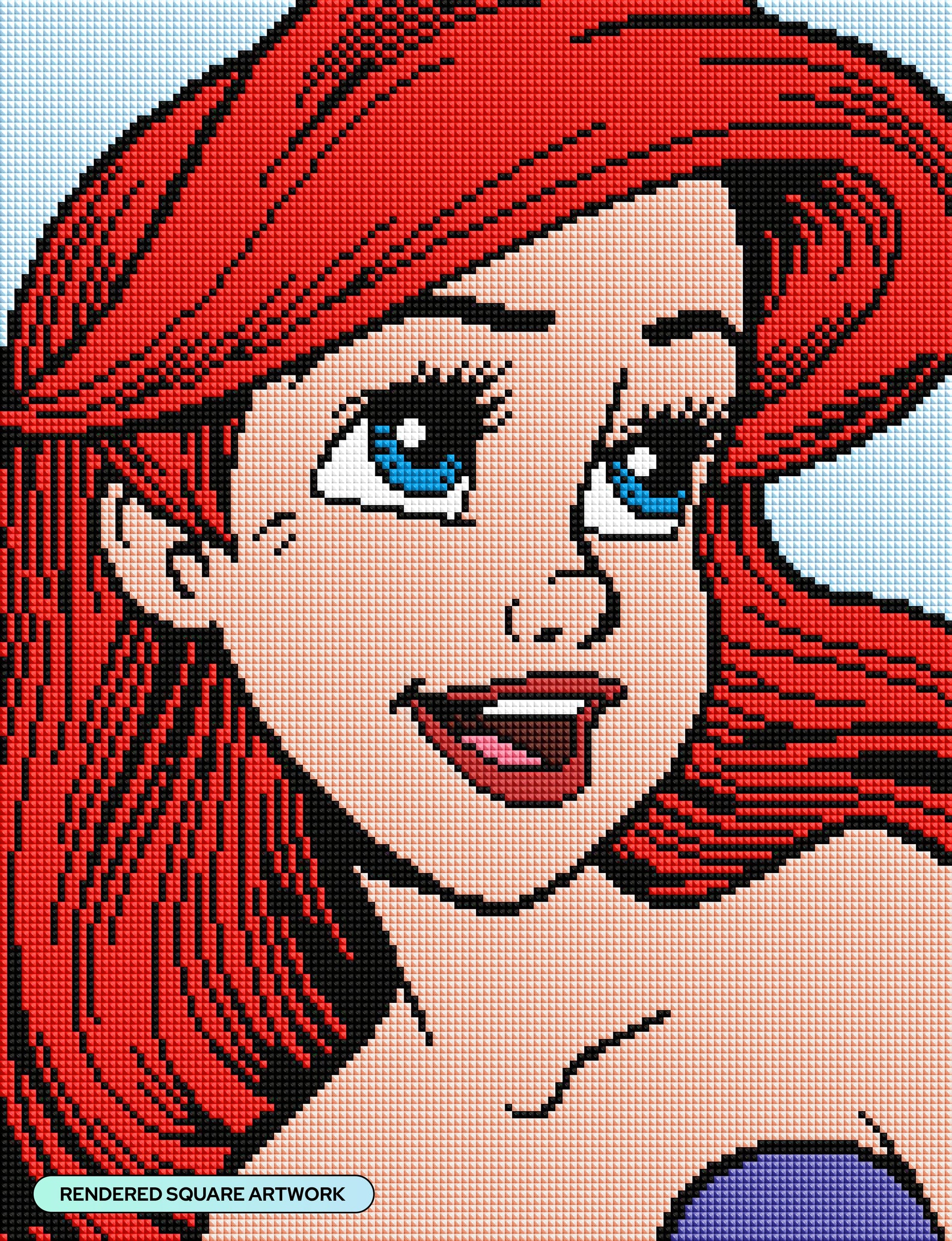 Diamond Painting Ariel 13" x 17" (32.9cm x 42.8cm) / Square with 9 Colors including 2 Fairy Dust Diamonds / 22,704