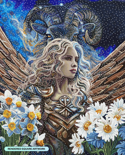 Diamond Painting Aries 25.6" x 31.9" (65cm x 81cm) / Square with 77 Colors including 2 ABs and 3 Fairy Dust Diamonds / 84,825