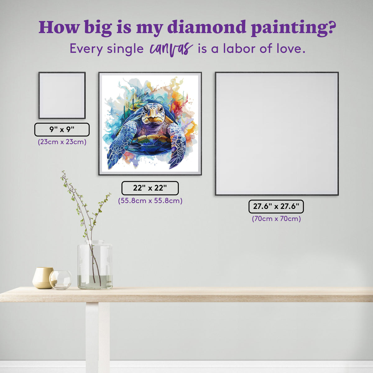 Diamond Painting Arrived 22" x 22" (55.8cm x 55.8cm) / Round with 99 Colors including 1 AB and 5 Fairy Dust Diamonds / 33,759