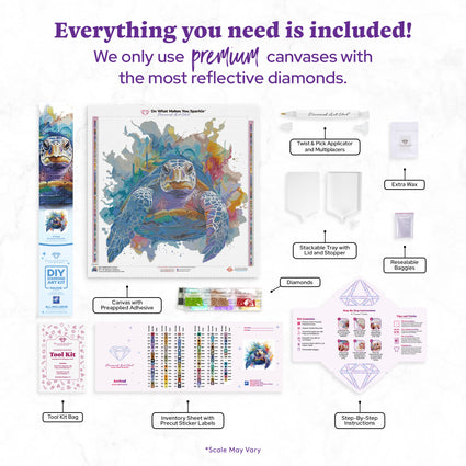 Diamond Painting Arrived 22" x 22" (55.8cm x 55.8cm) / Round with 99 Colors including 1 AB and 5 Fairy Dust Diamonds / 33,759