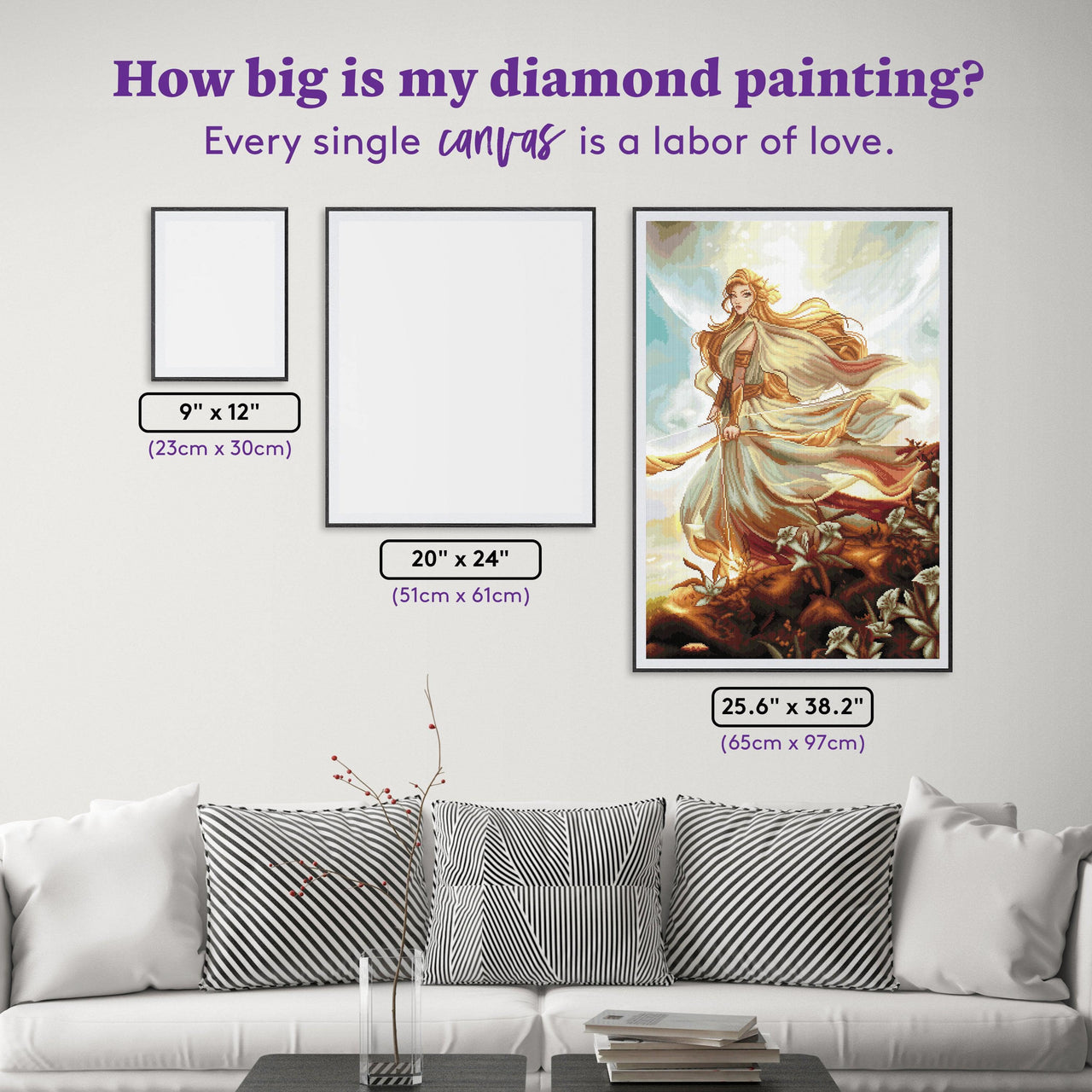 Diamond Painting Artemis 25.6" x 38.2" (65cm x 97cm) / Square with 55 Colors including 3 ABs and 1 Fairy Dust Diamonds / 101,529