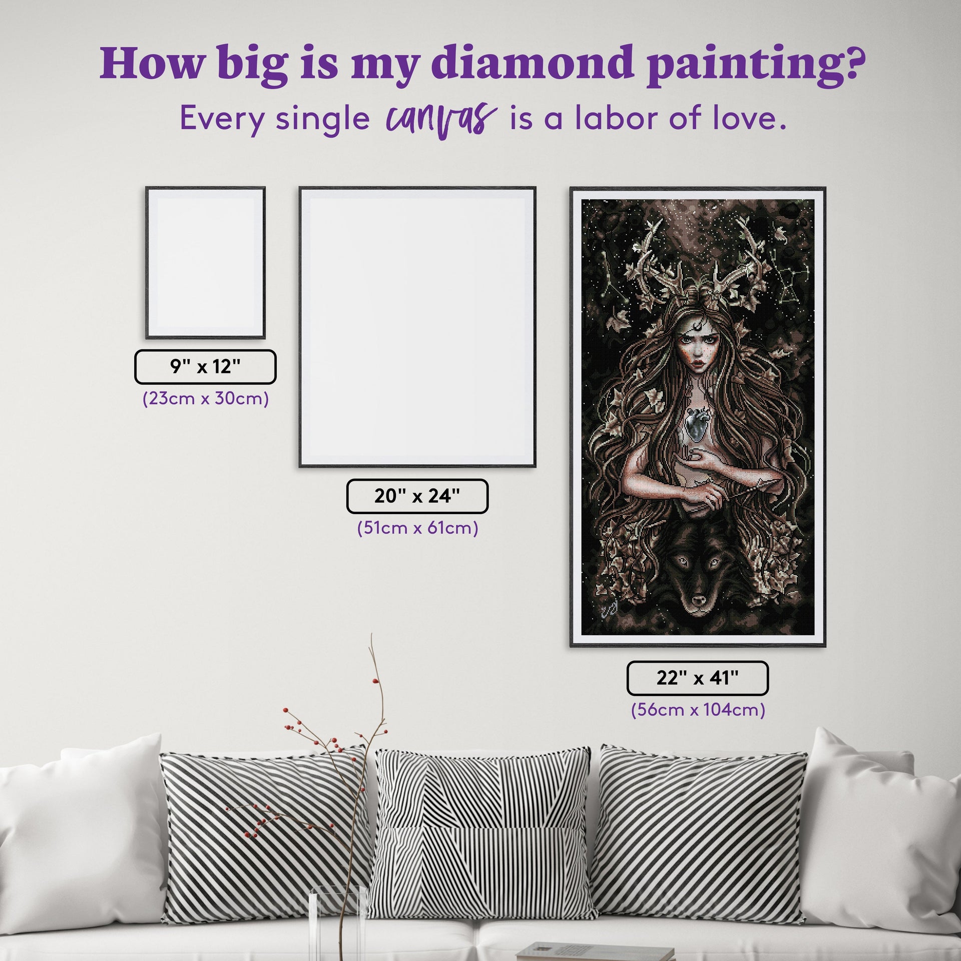Diamond Painting Artemisa 22" x 41″ (56cm x 104cm) / Square with 31 Colors including 1 AB / 91,268