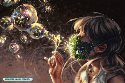 Diamond Painting Ashes 33" x 22" (83.6cm x 55.8cm) / Square with 62 Colors including 4 ABs and 1 Fairy Dust Diamond / 75,264