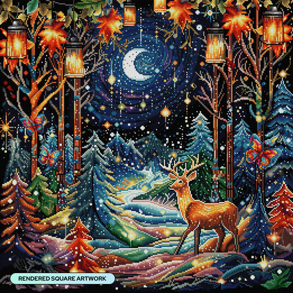 Diamond Painting Aspen Glow 25.6" x 25.6" (65cm x 65cm) / Square with 67 Colors including 3 ABs and 1 Fairy Dust Diamond / 68,121