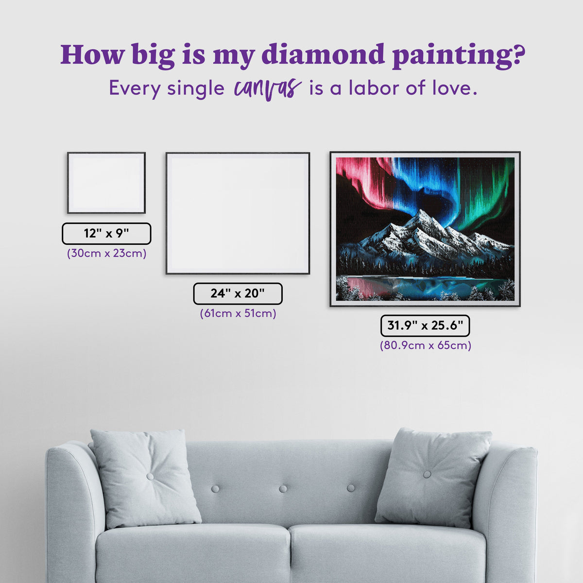 Diamond Painting Aurora Brilliance 31.9" x 25.6" (80.9cm x 65cm) / Square with 70 Colors including 2 ABs and 6 Fairy Dust Diamonds / 84,825