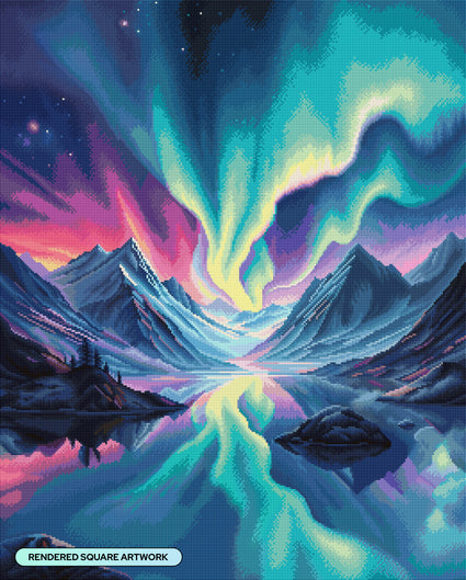 Diamond Painting Aurora Dreams 25.6" x 31.9" (65cm x 80.9cm) / Square with 52 Colors including 2 ABs and 3 Fairy Dust Diamonds / 84,825