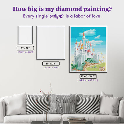 Diamond Painting Aurora's Castle 27.6" x 34.7" (69.9cm x 87.9cm) / Square with 54 Colors including 1 AB and 5 Fairy Dust Diamonds / 99,193